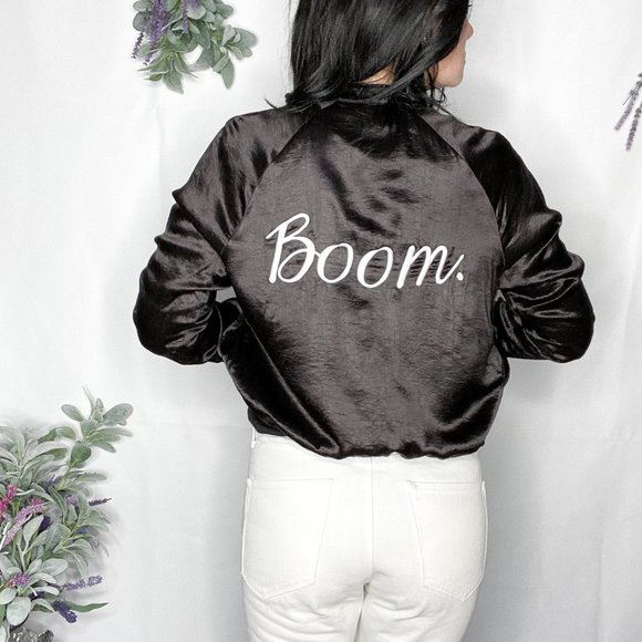 Reformation Jackets & Blazers - REFORMATION Boom. Silk satin bomber jacket black K